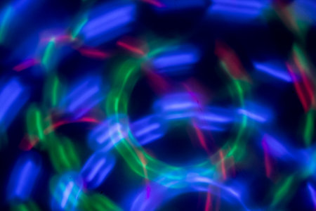 abstract circle of light in dark, motion blur