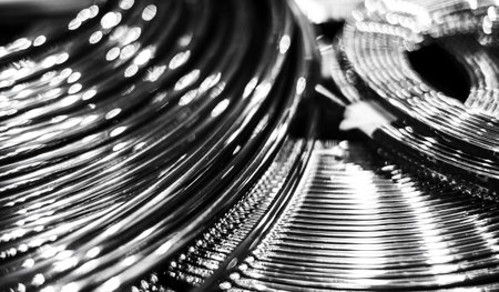 shiny wire coils, close viewの写真素材