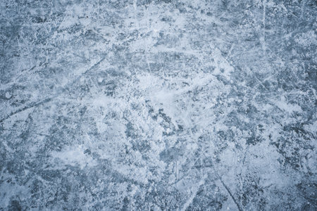 Blue ice with skate scratchesの写真素材