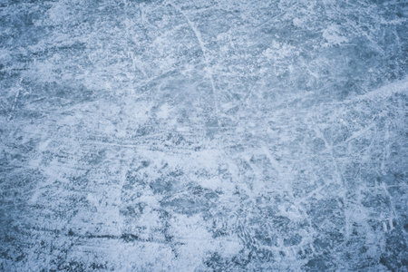 Blue ice with skate scratchesの写真素材