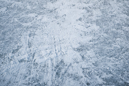 Blue ice with skate scratchesの写真素材