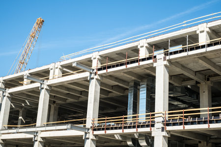 modern concrete bulding in constructionの写真素材