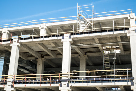 modern concrete bulding in constructionの写真素材