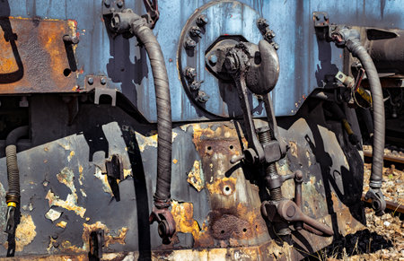 old locomotive coupling systemの写真素材