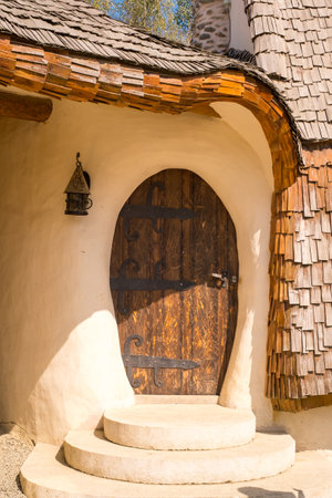 Porumbacu Village, Romania - 14 September 2019. people visiting Clay Castle of the Fairy Valley in Porumbacu de Sus, Romaniaのeditorial素材