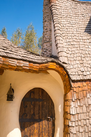 Porumbacu Village, Romania - 14 September 2019. people visiting Clay Castle of the Fairy Valley in Porumbacu de Sus, Romaniaのeditorial素材