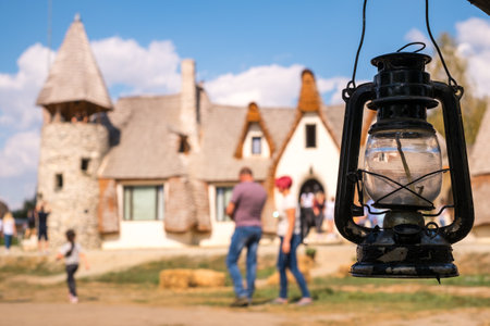 Porumbacu Village, Romania - 14 September 2019. people visiting Clay Castle of the Fairy Valley in Porumbacu de Sus, Romaniaのeditorial素材