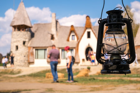 Porumbacu Village, Romania - 14 September 2019. people visiting Clay Castle of the Fairy Valley in Porumbacu de Sus, Romaniaのeditorial素材