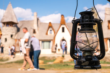 Porumbacu Village, Romania - 14 September 2019. people visiting Clay Castle of the Fairy Valley in Porumbacu de Sus, Romaniaのeditorial素材