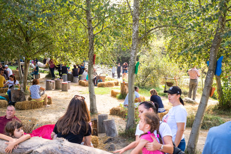 Porumbacu Village, Romania - 14 September 2019. people visiting Clay Castle of the Fairy Valley in Porumbacu de Sus, Romaniaのeditorial素材