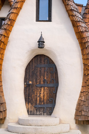 Porumbacu Village, Romania - 14 September 2019. people visiting Clay Castle of the Fairy Valley in Porumbacu de Sus, Romaniaのeditorial素材
