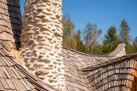Porumbacu Village, Romania - 14 September 2019. people visiting Clay Castle of the Fairy Valley in Porumbacu de Sus, Romaniaのeditorial素材