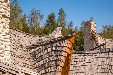 Porumbacu Village, Romania - 14 September 2019. people visiting Clay Castle of the Fairy Valley in Porumbacu de Sus, Romaniaのeditorial素材