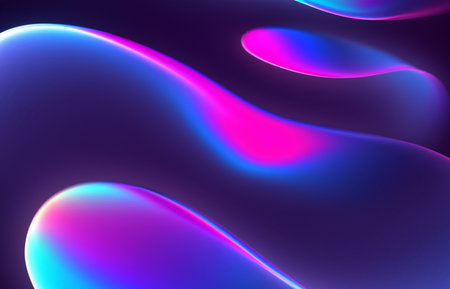 Abstract fluid iridescent holographic neon curved waveの素材