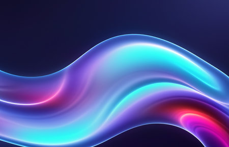 Abstract fluid iridescent holographic neon curved waveの素材