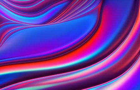 Abstract fluid iridescent holographic neon curved waveの素材