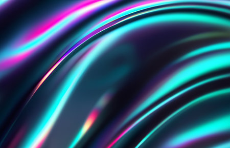 Abstract fluid iridescent holographic neon curved waveの素材