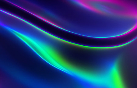 Abstract fluid iridescent holographic neon curved waveの素材