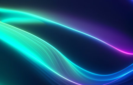 Abstract fluid iridescent holographic neon curved waveの素材