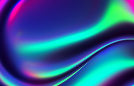 Abstract fluid iridescent holographic neon curved waveの素材