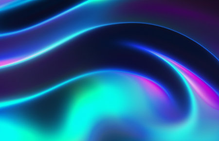 Abstract fluid iridescent holographic neon curved waveの素材