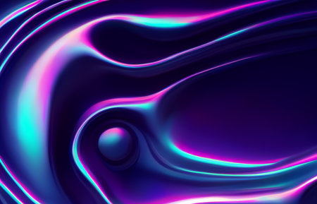Abstract fluid iridescent holographic neon curved waveの素材