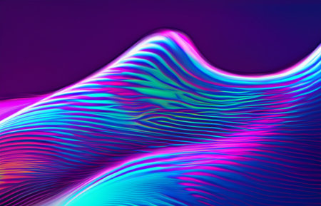Abstract fluid iridescent holographic neon curved waveの素材