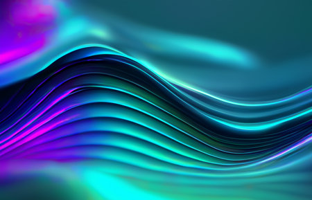 Abstract fluid iridescent holographic neon curved waveの素材