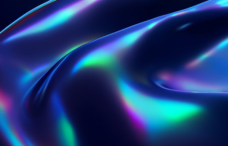 Abstract fluid iridescent holographic neon curved waveの素材