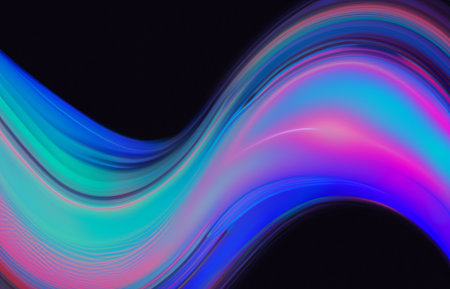 Abstract fluid iridescent holographic neon curved waveの素材