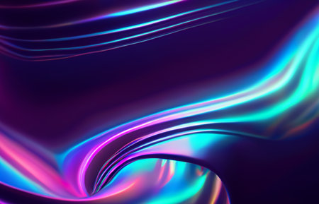 Abstract fluid iridescent holographic neon curved waveの素材