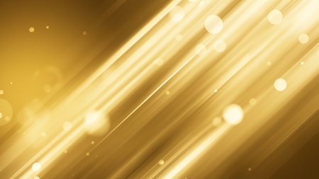 Golden luxury background with black line elements and light ray effect decoration and bokehの素材