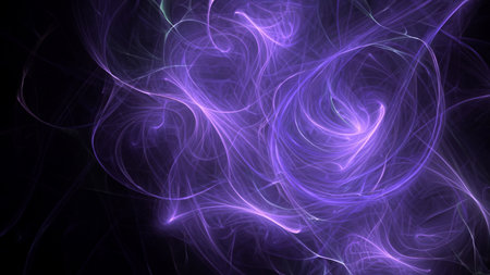 Abstract electrifying lines, smoky fractal pattern, digital illustration art work of rendering chaotic dark backgroundの素材