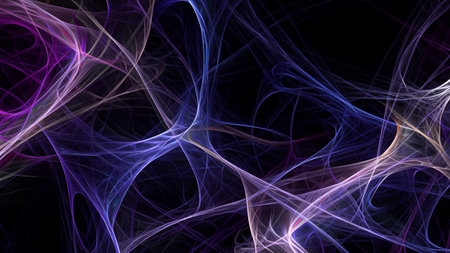 Abstract electrifying lines, smoky fractal pattern, digital illustration art work of rendering chaotic dark backgroundの素材