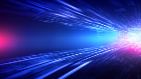Panoramic high speed technology concept, light abstract backgroundの素材