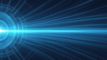 Panoramic high speed technology concept, light abstract backgroundの素材