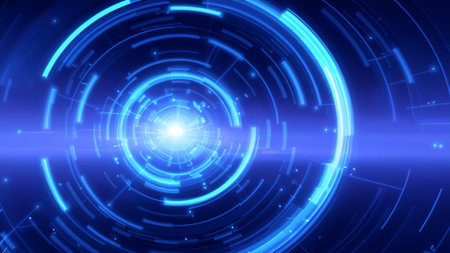 Panoramic high speed technology concept, light abstract backgroundの素材