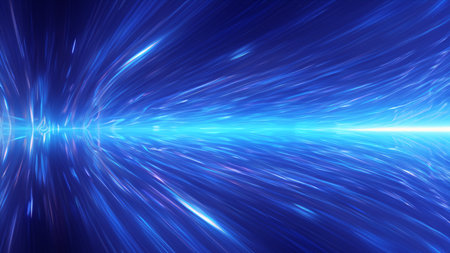 Panoramic high speed technology concept, light abstract backgroundの素材