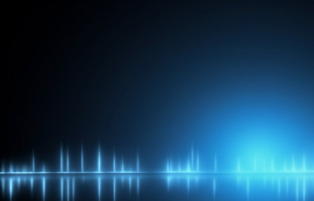 sound waves light effect on dark backgroundの素材