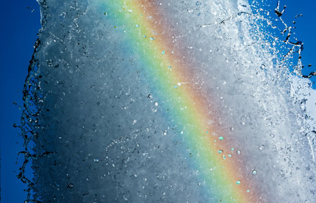 Colored drops of water in motionの素材