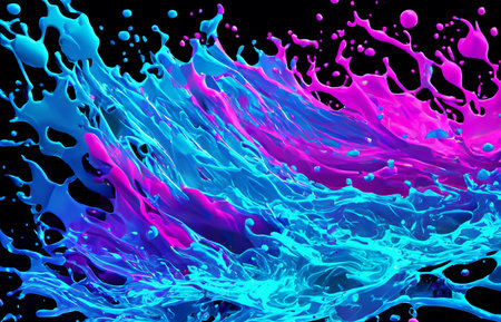 Colored drops of water in motionの素材