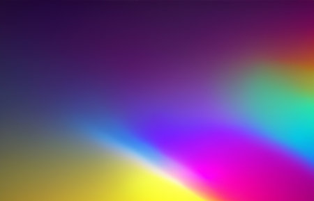Rainbow light prism effect, Hologram reflection, crystal flare leak shadow overlay, Abstract blurred iridescent light backdropの素材