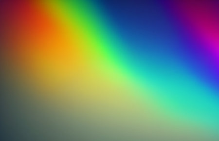 Rainbow light prism effect, Hologram reflection, crystal flare leak shadow overlay, Abstract blurred iridescent light backdropの素材