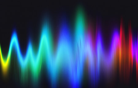 sound waves light effect on dark backgroundの素材