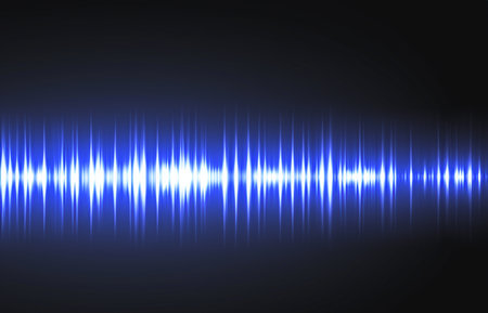 sound waves light effect on dark backgroundの素材
