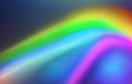Rainbow light prism effect, Hologram reflection, crystal flare leak shadow overlay, Abstract blurred iridescent light backdropの素材