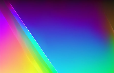 Rainbow light prism effect, Hologram reflection, crystal flare leak shadow overlay, Abstract blurred iridescent light backdropの素材