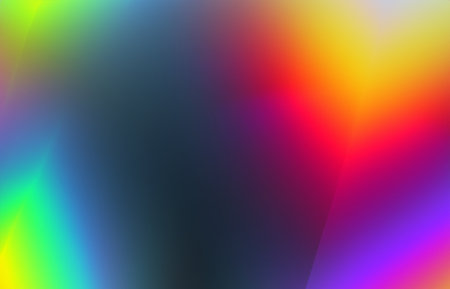 Rainbow light prism effect, Hologram reflection, crystal flare leak shadow overlay, Abstract blurred iridescent light backdropの素材