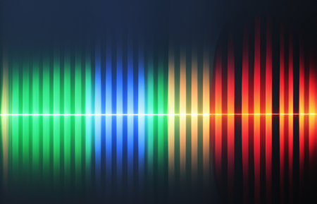 sound waves light effect on dark backgroundの素材