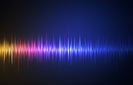 sound waves light effect on dark backgroundの素材